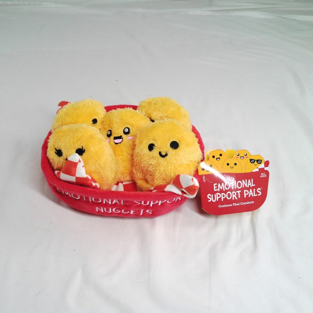 Emotional Support Nuggets Plush Set w/ Basket Emotional Support Pals New w/ Tags